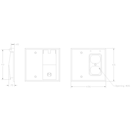 Mulberry Electrical Box Cover, 2 Gangs Gang, Aluminum, Blank and Duplex Receptacle Cover Type 30427